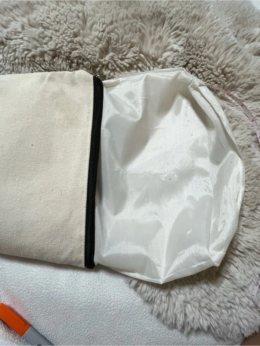 Canvas Monogram Pouch with Black Accent - 'R'